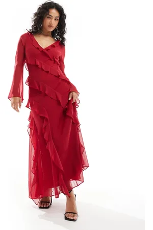 EVER NEW Long sleeve midaxi dress in