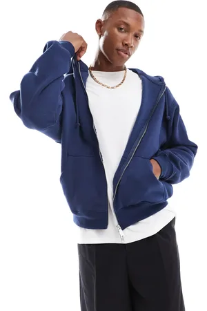 Cotton On Cotton On box fit zip up hoodie in indigo