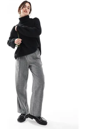 ASOS Barrel leg pull on tailored pants in gray