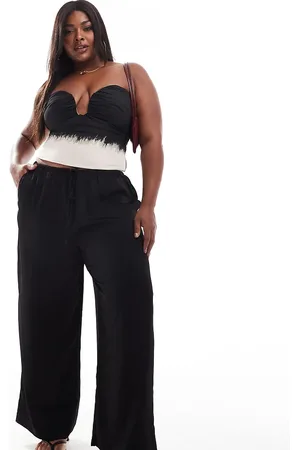 ASOS Curve satin pull on pants in