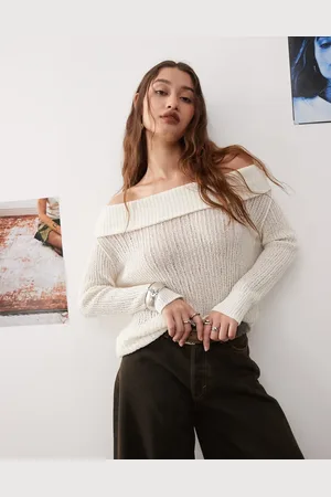 Weekday Lori off shoulder lightweight knit sweater in