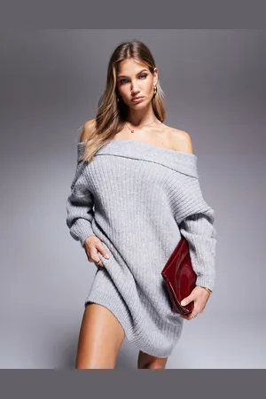 ASOS Knit off shoulder sweater dress in