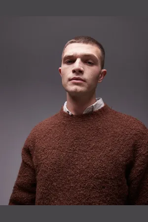 Topman Relaxed fit boucle sweater in