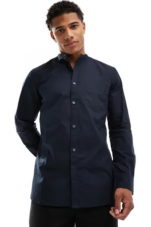 French Connection French Connection long sleeve henley shirt with single breast pocket in
