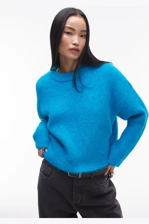 Topshop Knitted fluffy relaxed ultimate sweater in bright