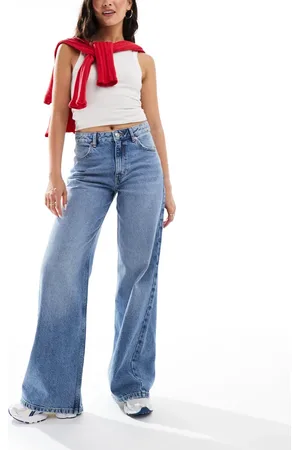 Pull&Bear High rise wide leg jeans in medium