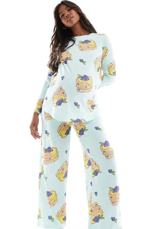 ASOS ASOS DESIGN Maternity pancakes long sleeve top & pants pajama set in