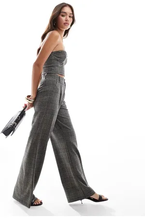 ASOS Wide leg pants in plaid - part of a set