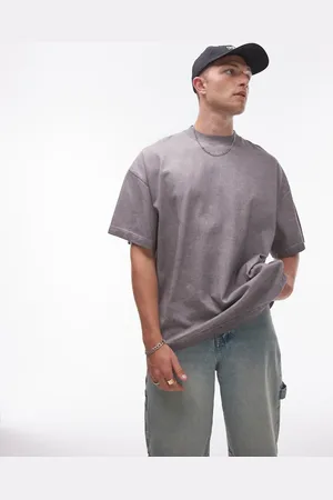 Topman Oversized drop shoulder acid wash t-shirt in