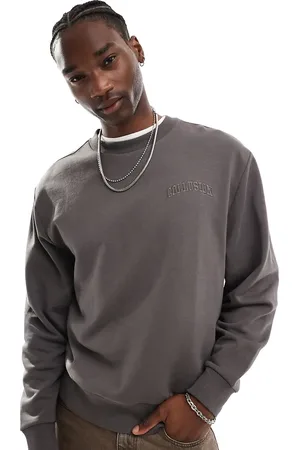 COLLUSION Sweatshirt in charcoal with varsity embroidery