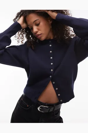 Topshop Knitted compact fitted waist cardigan in