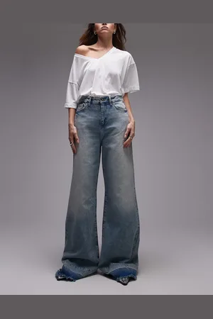MANGO Oversized denim jeans in light