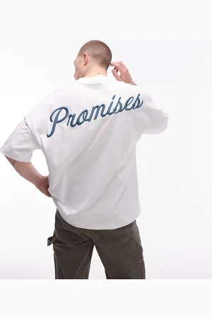 Topman Heavyweight extreme oversized fit t-shirt with green promises embroidery in