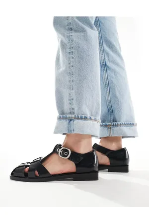 Stradivarius Buckle detail covered toe sandals in