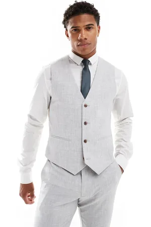 ASOS Skinny suit vest in crosshatch texture