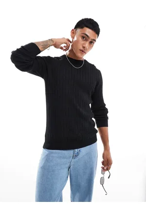 ASOS Essential muscle fit knitted rib sweater in