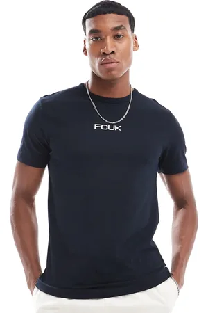 French Connection French Connection crew neck T-shirt with FCUK chest logo in navy