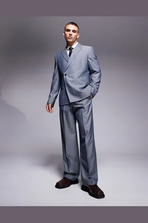 ASOS Wide suit pants in checkerboard weave