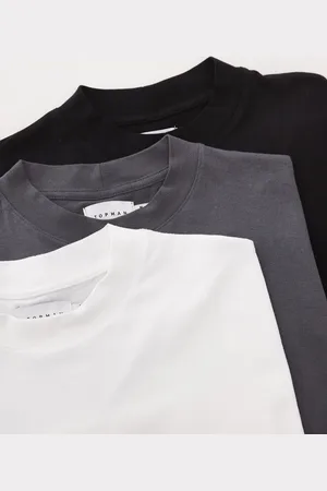 Topman 3-pack oversized fit T-shirts in black, white and charcoal