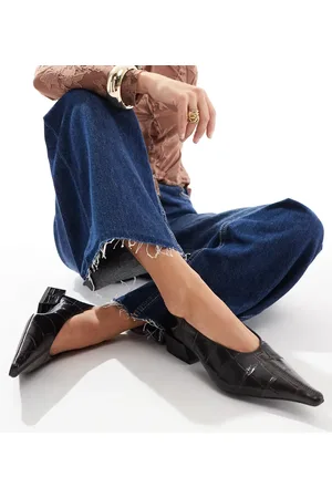 ASOS Lorelei premium leather ballet flats in burgundy