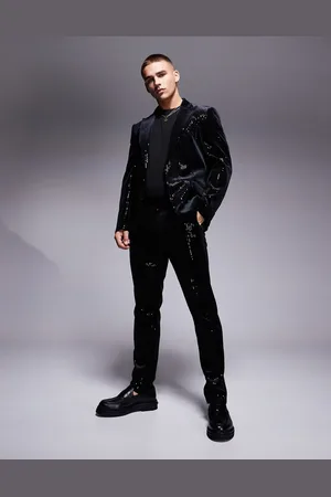 ASOS New skinny suit pants in velvet sequin in