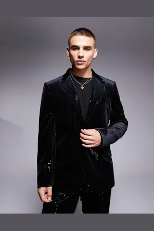 ASOS New skinny suit jacket in velvet sequin in