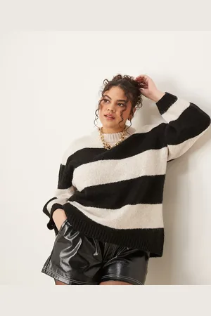 ASOS ASOS DESIGN Curve oversized crew neck sweater in stripe