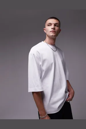 Topman Premium heavyweight oversized fit mid sleeve T-shirt 370gsm in
