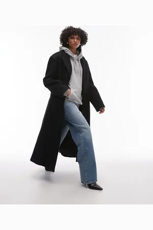 Topshop Brushed snaps coat in