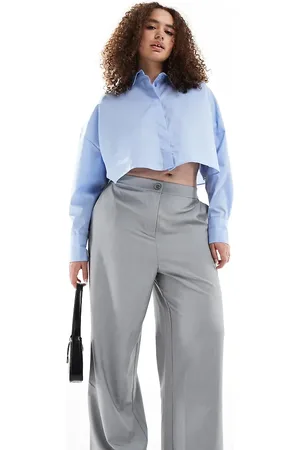 ASOS ASOS DESIGN Curve tailored wide leg dad pants in