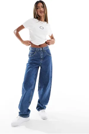 ASOS Weekend Collective baggy fit jeans in mid wash