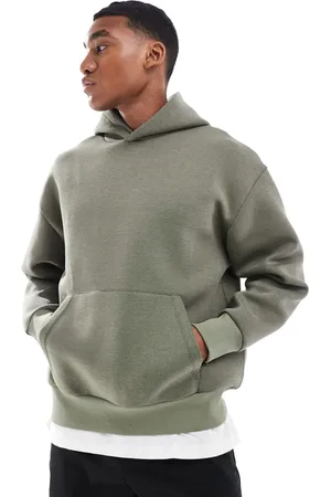 ASOS Heavyweight oversized scuba hoodie in khaki