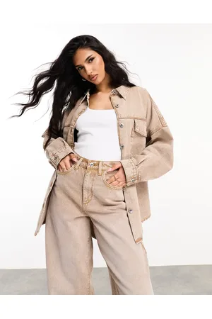 ASOS Weekend Collective oversized denim shirt in acid wash - part of a set