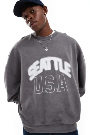 ASOS Extreme oversized sweatshirt with city print in washed