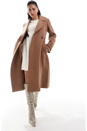 EVER NEW Wool mix belted coat in soft camel
