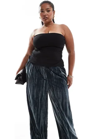 ASOS ASOS DESIGN Curve tailored crinkle velvet pants in