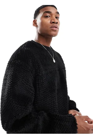 ASOS Faux fur sweatshirt with texture in