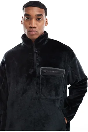 ASOS Textured faux fur funnel neck sweatshirt in