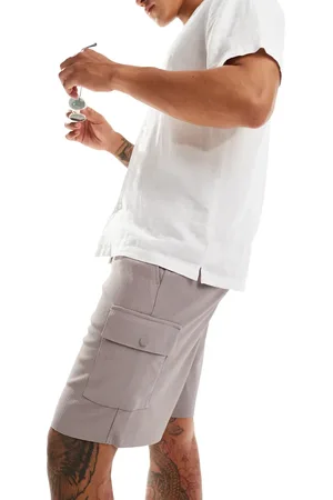 Only & Sons Plisse slouchy cargo short in
