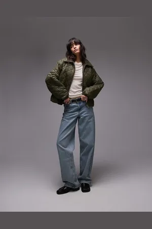 Topshop Quilted liner jacket in khaki