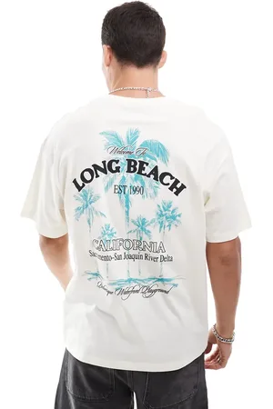 JACK & JONES Oversized T-shirt with California back print in beige