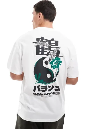 JACK & JONES Oversized t-shirt with japanese bird backprint in