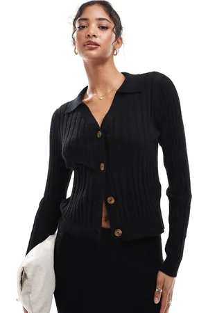 Object Ribbed buttondown polo top in - part of a set