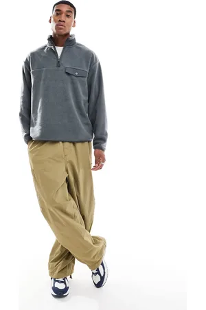 ASOS Oversized half zip fleece sweatshirt with chest pocket in