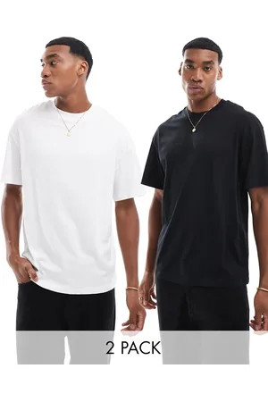 JACK & JONES 2-pack oversized T-shirts in white & black