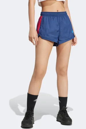 adidas Adidas Football Tiro woven shorts in blue with red stripes