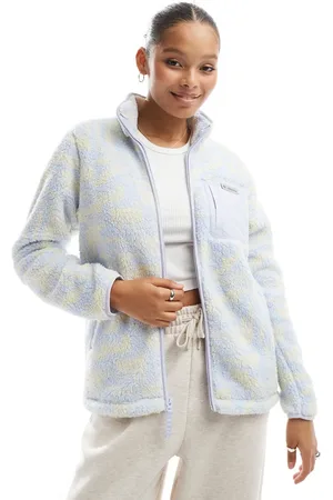 Columbia West bend print full zip II fleece in snowdrift highland tonal