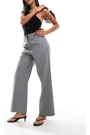 ASOS Tailored cropped wide leg pants with buckle detail in