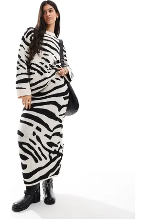 ASOS Knit maxi skirt in zebra - part of a set