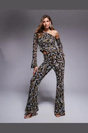 ASOS Embellished pants with drop pearls in - part of a set